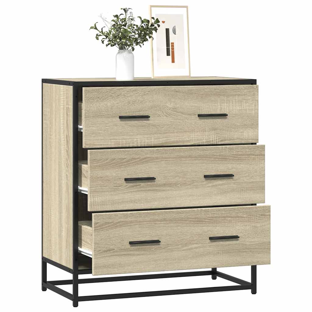 Sonoma oak sideboard 68x35x76 cm engineered wood and metal