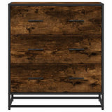 Smoked oak sideboard 68x35x76 cm engineered wood and metal