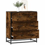 Smoked oak sideboard 68x35x76 cm engineered wood and metal