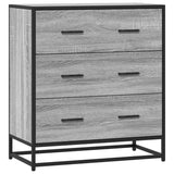 Sonoma graues Sideboard 68x35x76 cm aus Holzwerkstoff und Metall