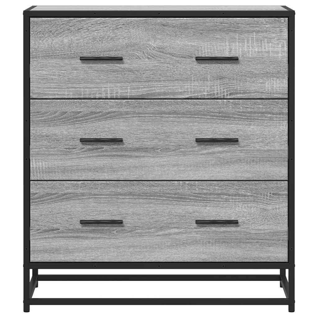 Sonoma graues Sideboard 68x35x76 cm aus Holzwerkstoff und Metall