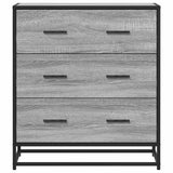 Sonoma graues Sideboard 68x35x76 cm aus Holzwerkstoff und Metall