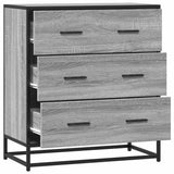 Sonoma graues Sideboard 68x35x76 cm aus Holzwerkstoff und Metall