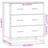 Sonoma graues Sideboard 68x35x76 cm aus Holzwerkstoff und Metall