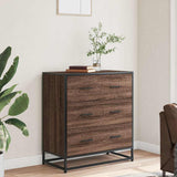 Brown oak sideboard 68x35x76 cm engineered wood and metal