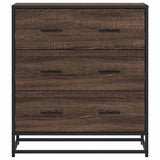 Brown oak sideboard 68x35x76 cm engineered wood and metal