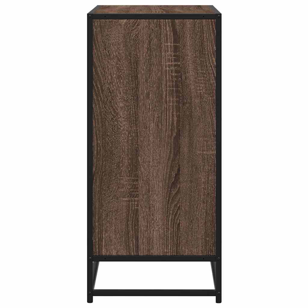 Brown oak sideboard 68x35x76 cm engineered wood and metal