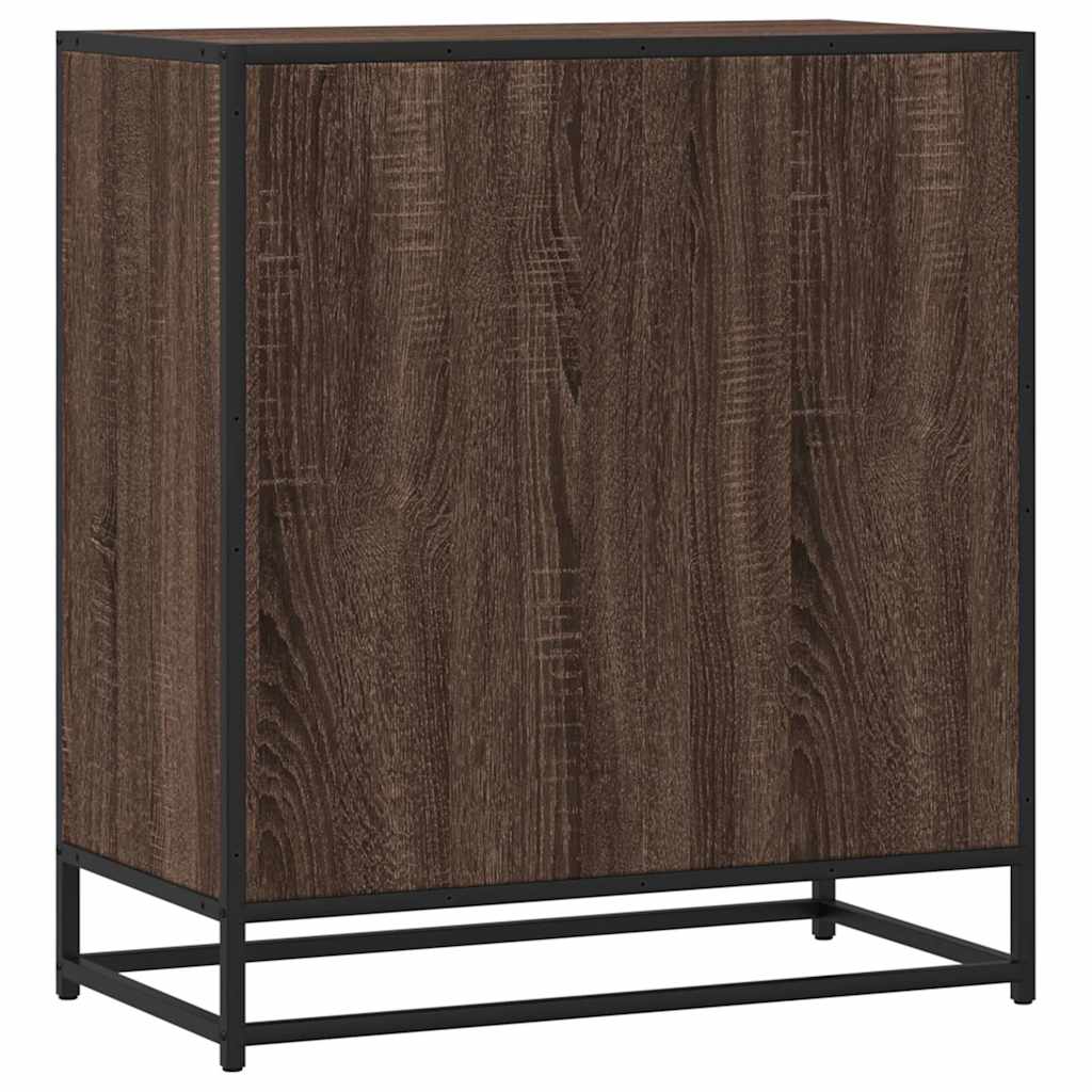 Brown oak sideboard 68x35x76 cm engineered wood and metal