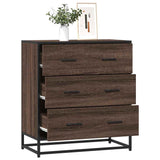 Brown oak sideboard 68x35x76 cm engineered wood and metal