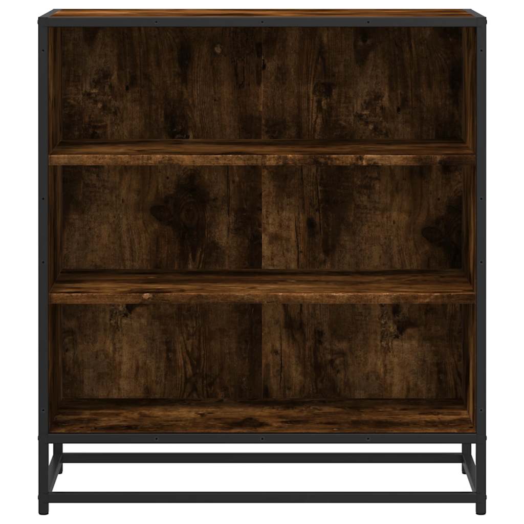 Smoked oak sideboard 68x35x76 cm engineered wood and metal