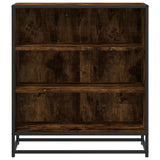 Smoked oak sideboard 68x35x76 cm engineered wood and metal