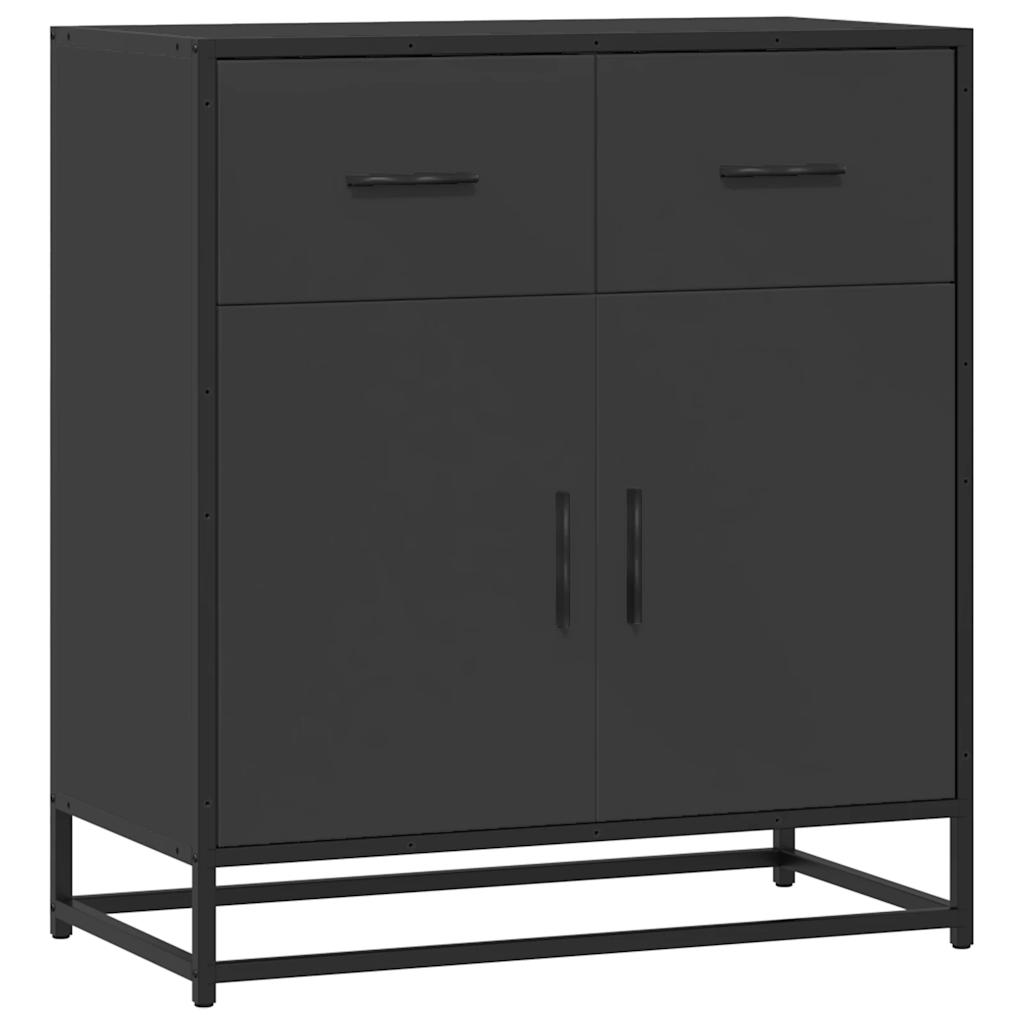 Buffet noir 68x35x76 cm bois d'ingénierie