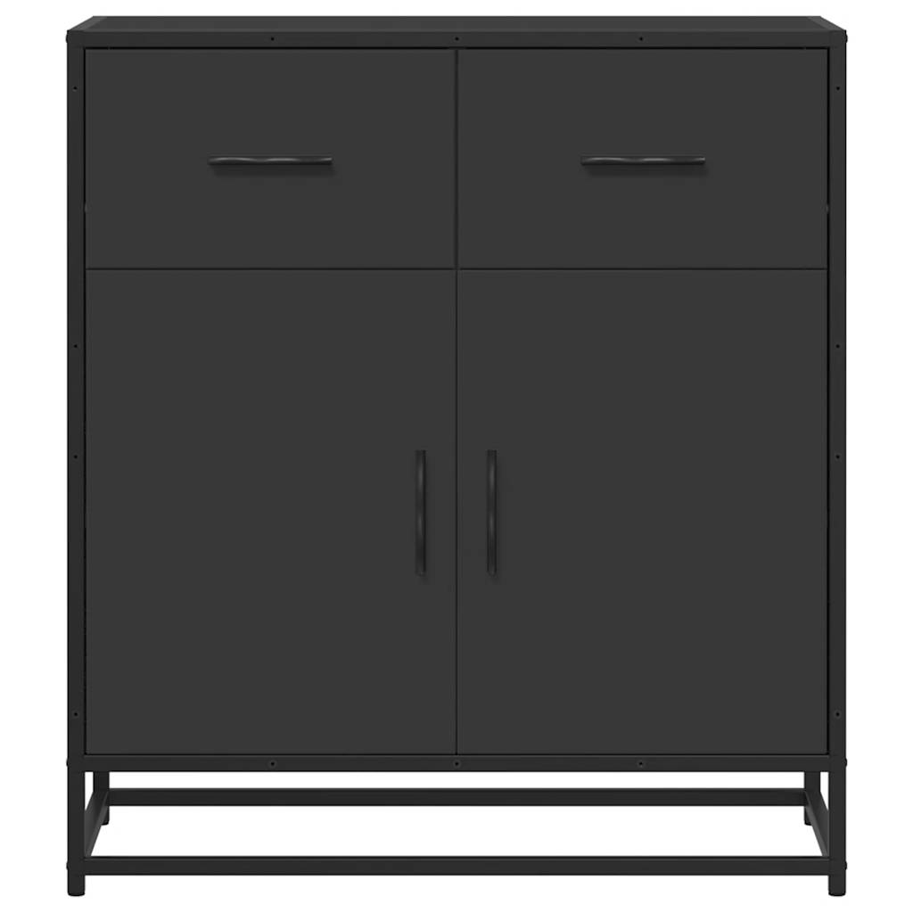 Buffet noir 68x35x76 cm bois d'ingénierie