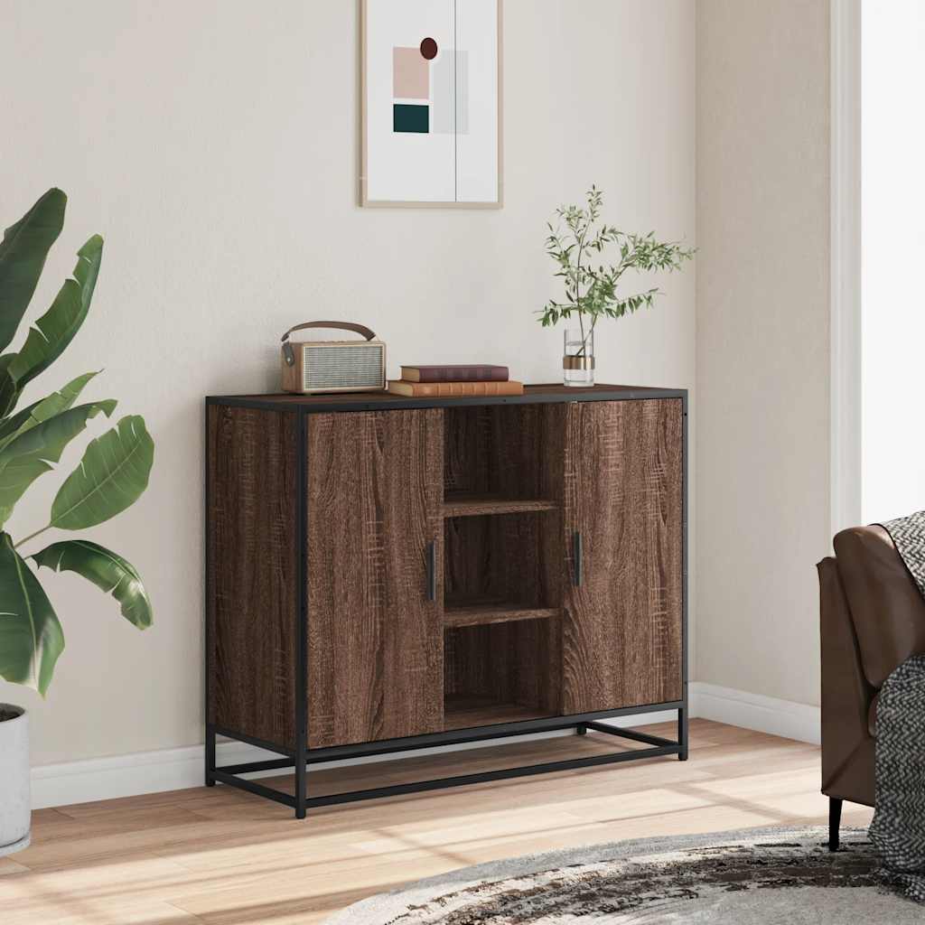 Brown oak sideboard 92x35x76 cm Engineered wood