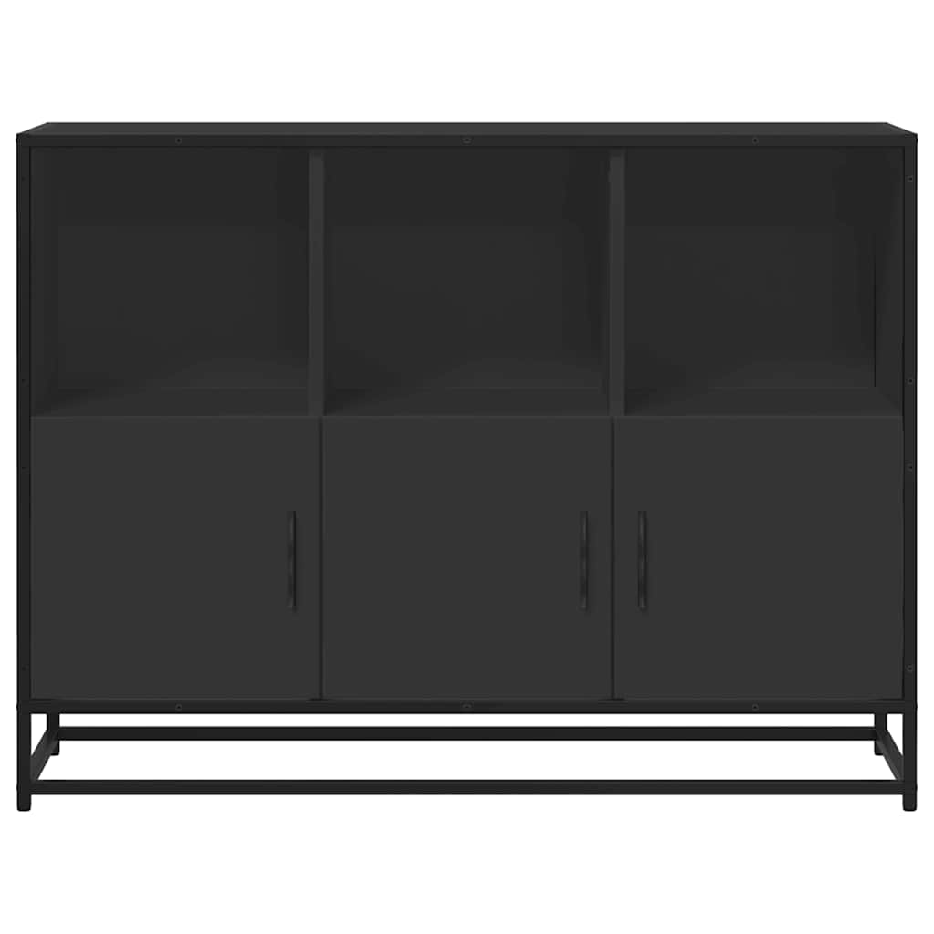 Buffet noir 100x35x76 cm bois d’ingénierie