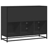 Buffet noir 100x35x76 cm bois d’ingénierie