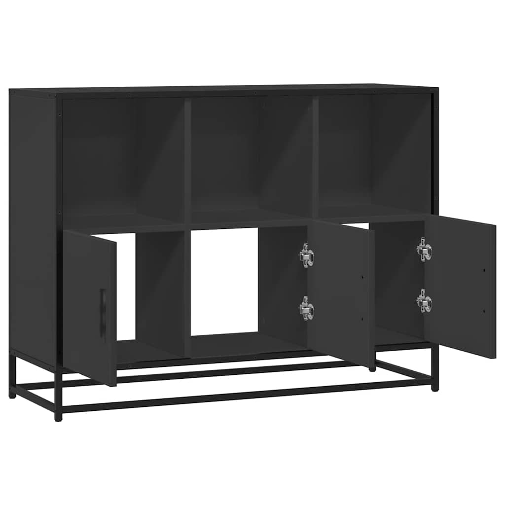 Buffet noir 100x35x76 cm bois d’ingénierie