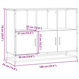 Buffet noir 100x35x76 cm bois d’ingénierie