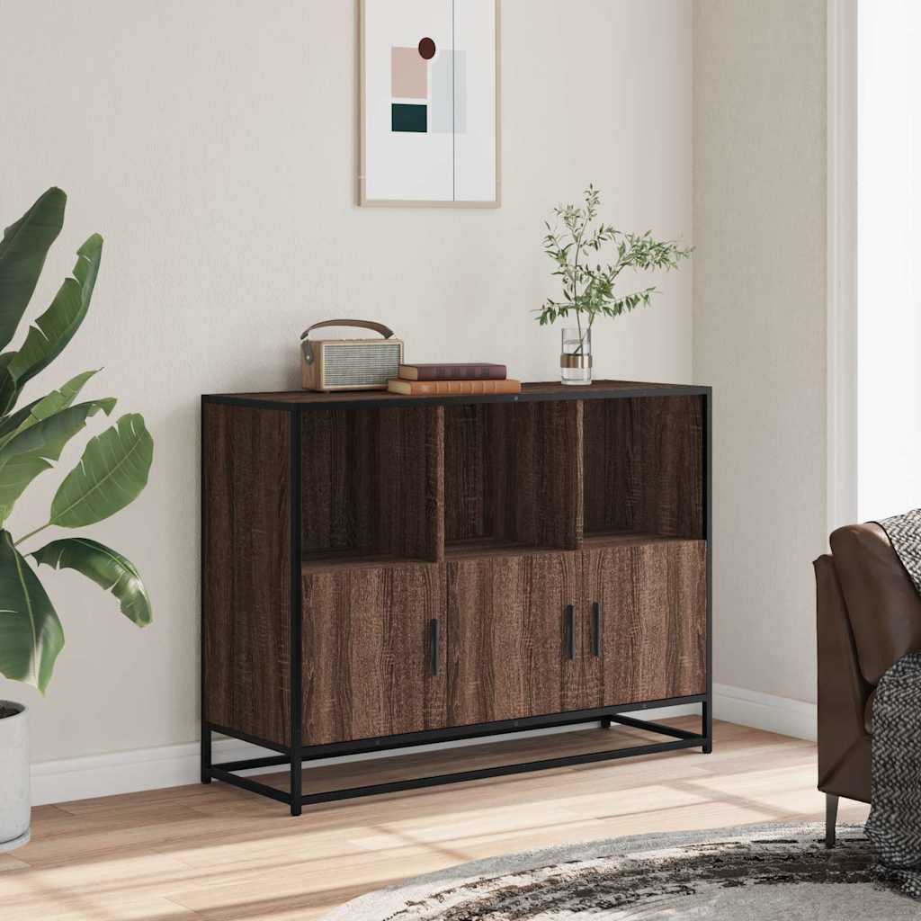 Brown oak sideboard 100x35x76 cm engineered wood