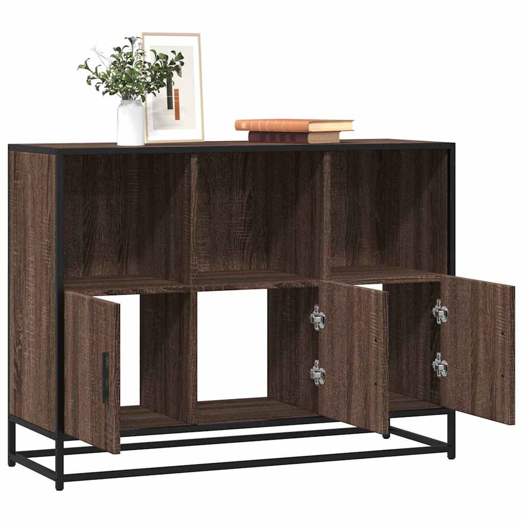 Brown oak sideboard 100x35x76 cm engineered wood