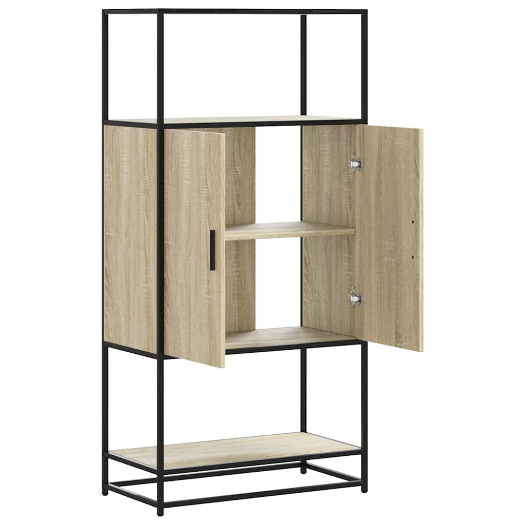 Buffet haut chêne sonoma 68x35x139 cm bois d'ingénierie métal