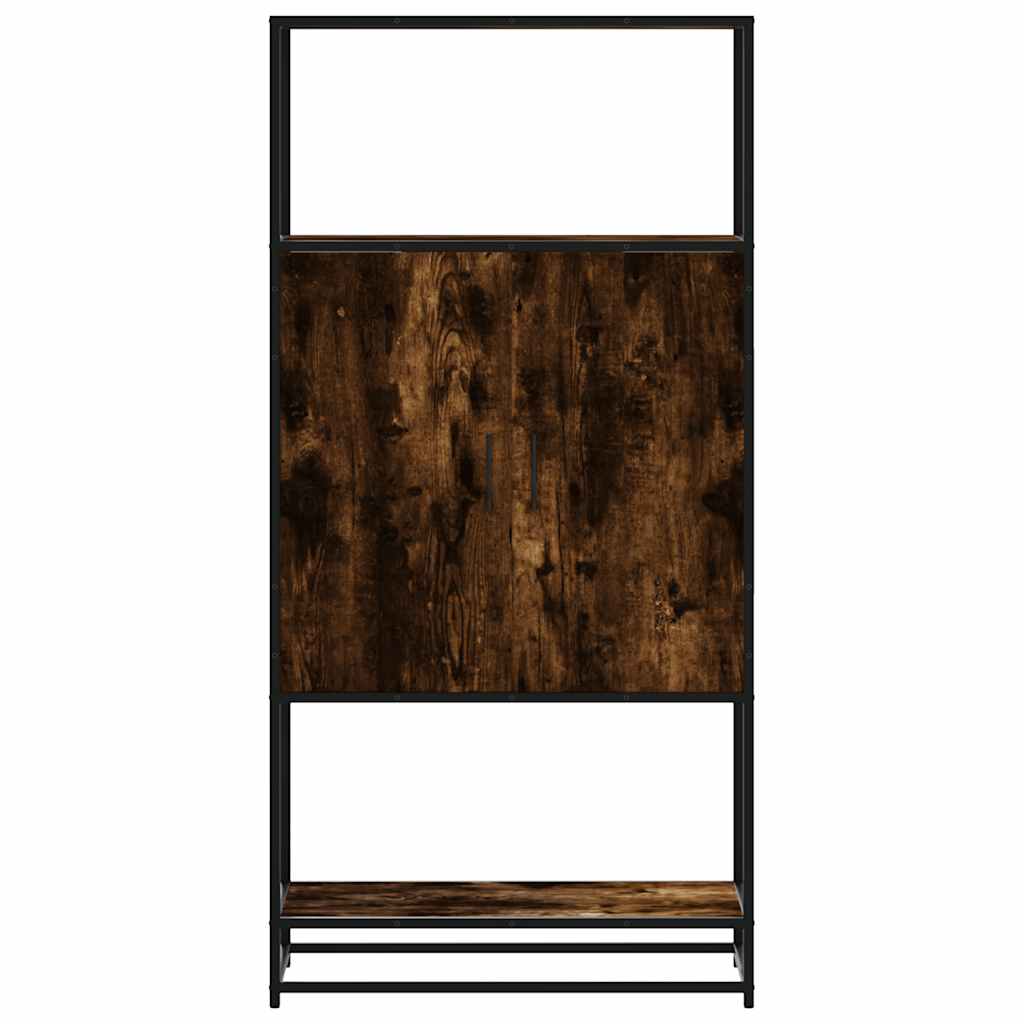 High sideboard smoked oak 68x35x139 cm engineered wood metal