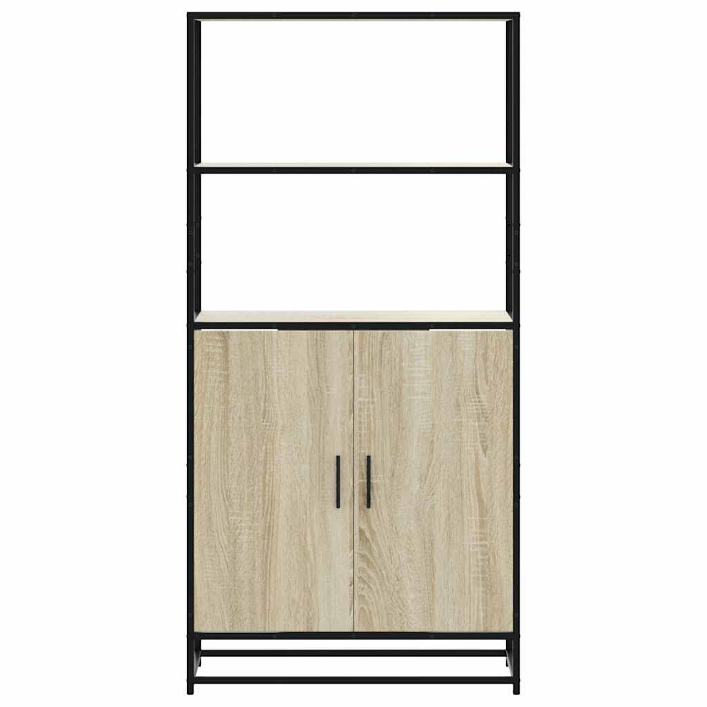 High sideboard sonoma oak 68x35x139 cm engineered wood metal