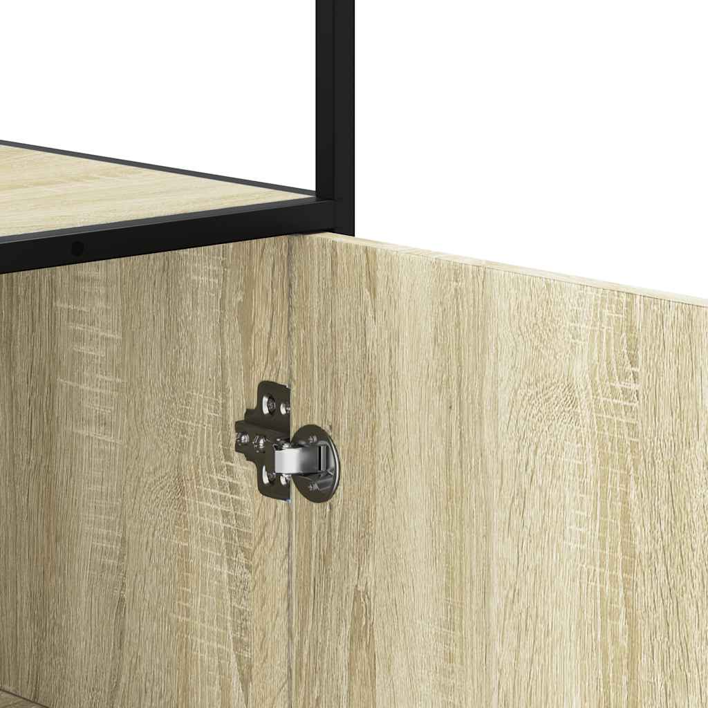 High sideboard sonoma oak 68x35x139 cm engineered wood metal