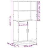 Buffet haut sonoma gris 68x35x139 cm bois d'ingénierie et métal