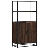 High sideboard brown oak 68x35x139 cm engineered wood metal