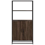 High sideboard brown oak 68x35x139 cm engineered wood metal