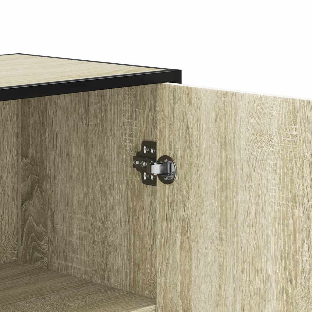 High sideboard sonoma oak 35.5x35x139 cm engineered wood metal