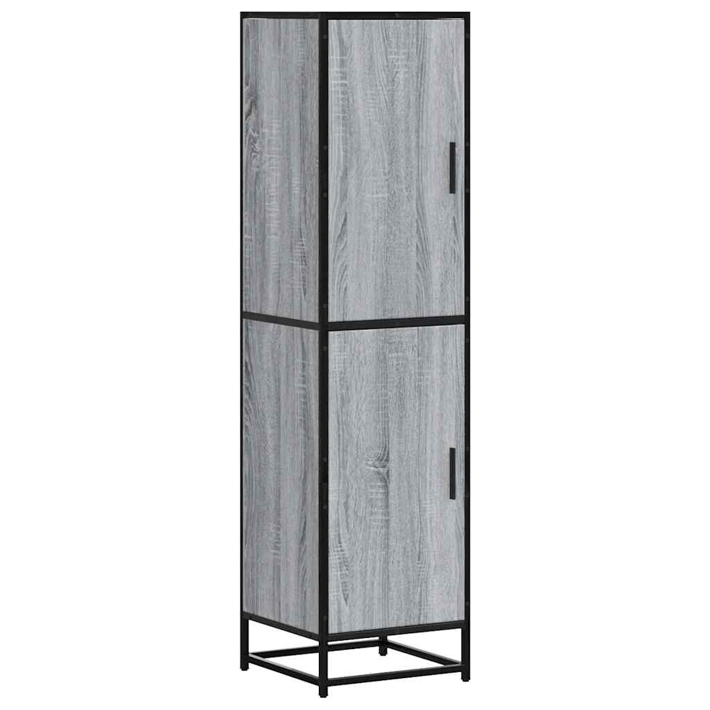 Buffet haut sonoma gris 35,5x35x139 cm bois d'ingénierie métal