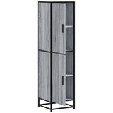 Buffet haut sonoma gris 35,5x35x139 cm bois d'ingénierie métal