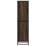 Buffet haut chêne marron 35,5x35x139 cm bois d'ingénierie métal