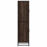 Buffet haut chêne marron 35,5x35x139 cm bois d'ingénierie métal