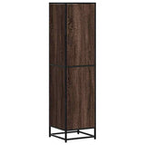 Buffet haut chêne marron 35,5x35x139 cm bois d'ingénierie métal