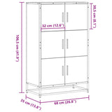 Buffet haut chêne sonoma 68x35x106,5 cm bois ingénierie métal