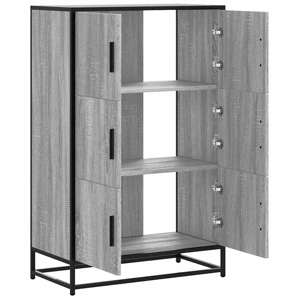 Buffet haut sonoma gris 68x35x106,5 cm bois ingénierie et métal