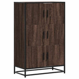 Buffet haut chêne marron 68x35x106,5 cm bois ingénierie métal