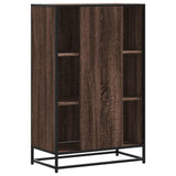 Buffet haut chêne marron 68x35x106,5 cm bois ingénierie métal