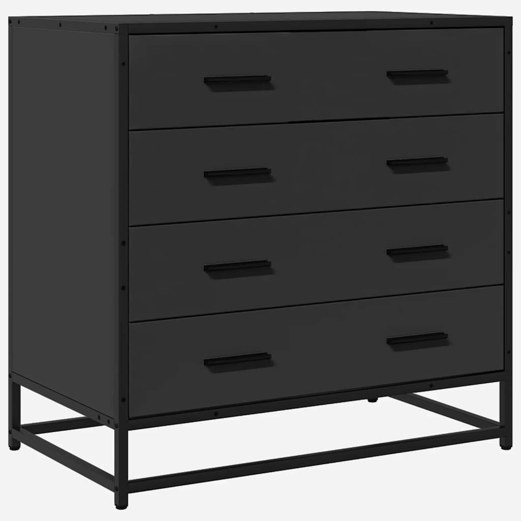 Black chest of drawers 70x41x70 cm engineered wood