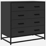 Black chest of drawers 70x41x70 cm engineered wood