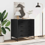 Black chest of drawers 70x41x70 cm engineered wood