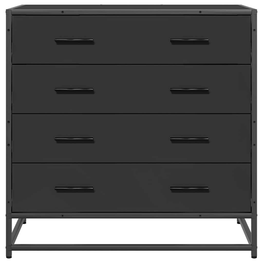 Black chest of drawers 70x41x70 cm engineered wood