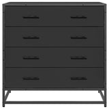 Black chest of drawers 70x41x70 cm engineered wood