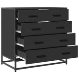 Black chest of drawers 70x41x70 cm engineered wood