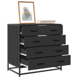 Black chest of drawers 70x41x70 cm engineered wood