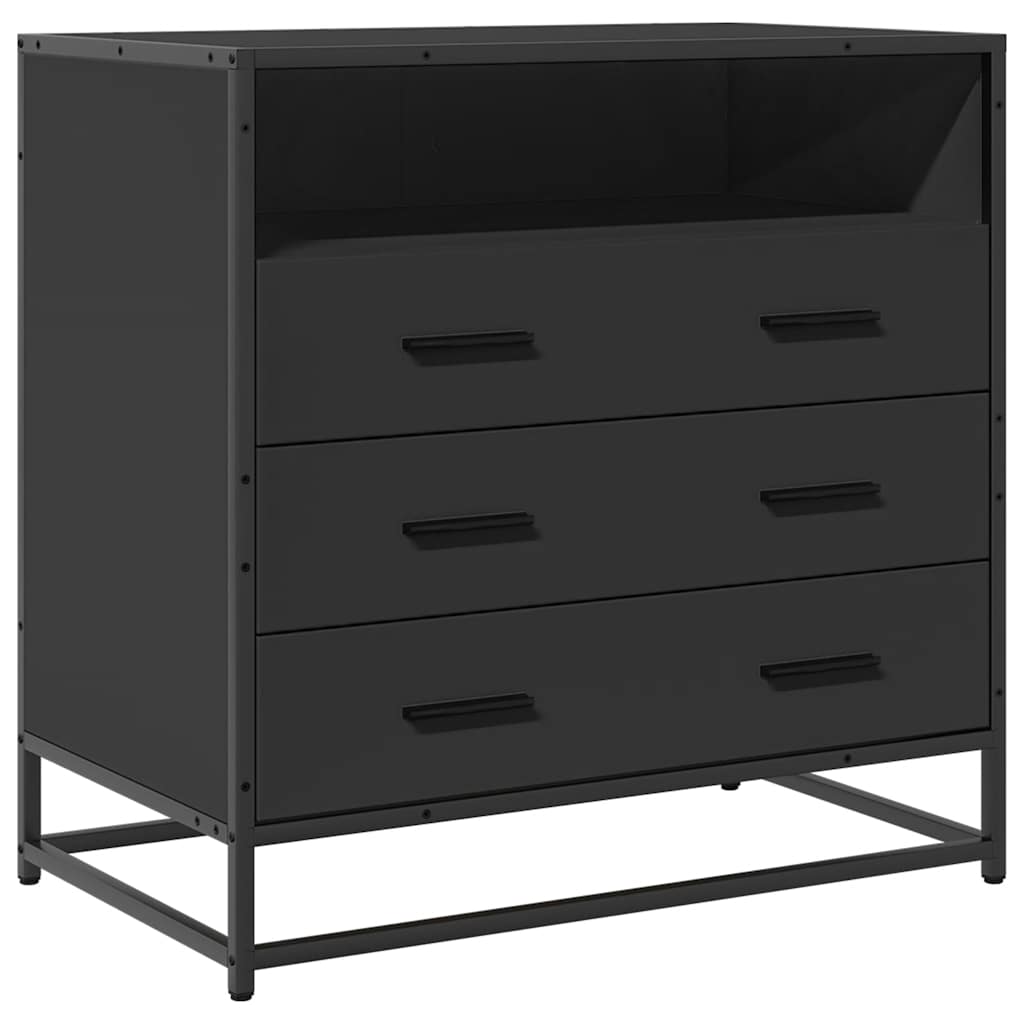 Commode noir 70x41x70 cm bois d'ingénierie