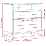 Commode noir 70x41x70 cm bois d'ingénierie